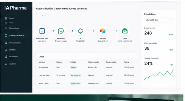 Dashboard captación de leads IAPharma